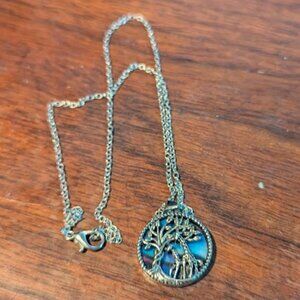 Necklace Tree Of Life With Giraffes Pendant